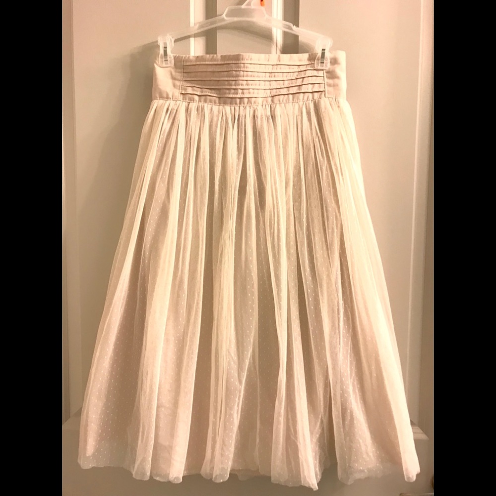 Cream tiny polka dot tutu skirt O2 Collection.